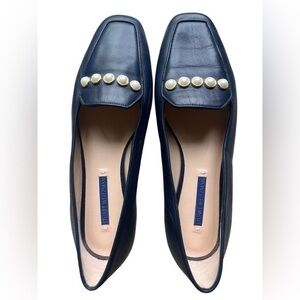 Stuart Weitzman Rosie Pearly Studded Flats Loafers size 9.5